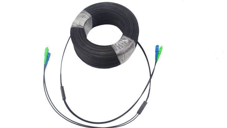 SC/APC 2Core Singlemode LSZH FTTH Black Drop Patch Cables