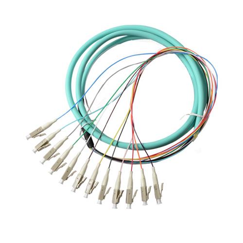 12Core LC/UPC Multimode OM3 Glasfaser-Pigtails mit Außenmantel