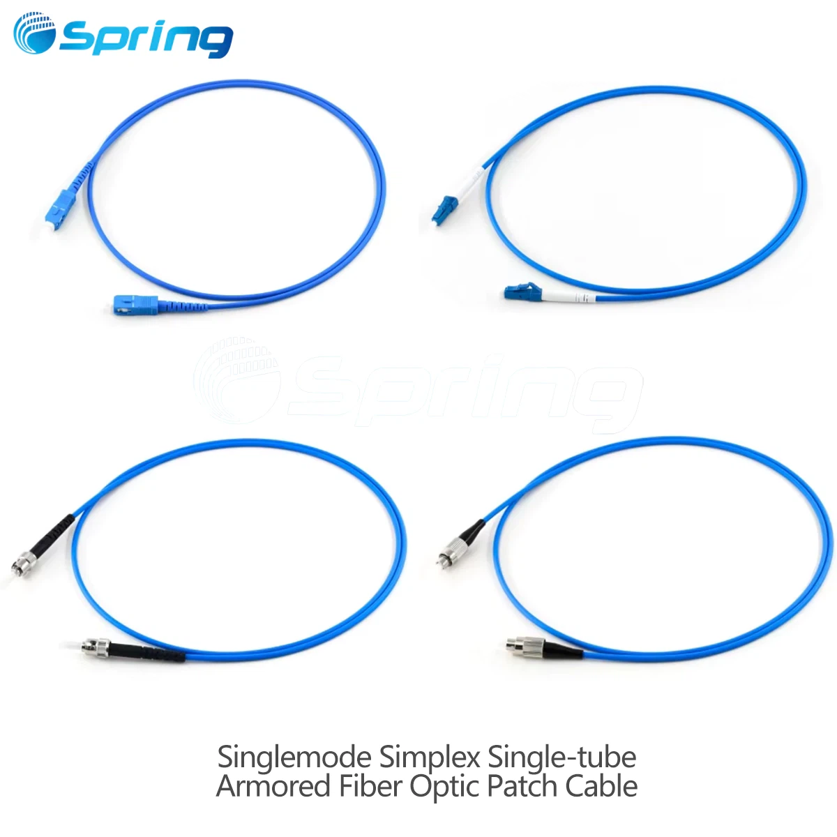 SC/LC/ST/FC singlemode simplex single tube armored fiber optic patch cable