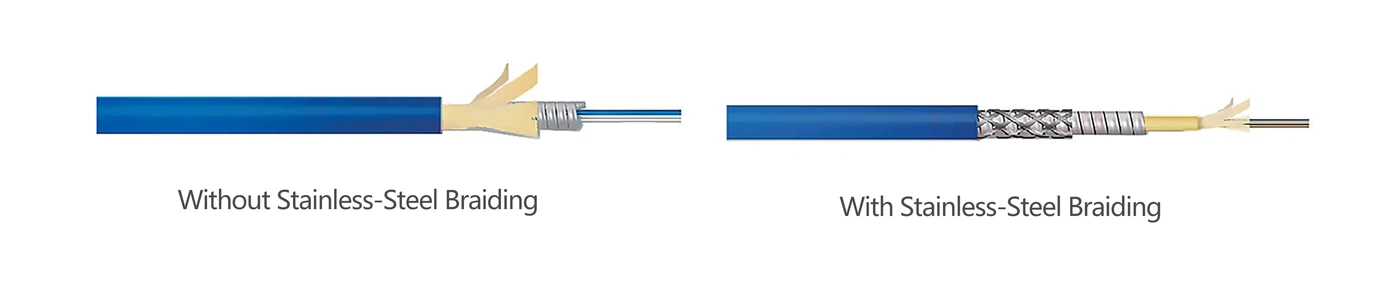 indoor rodent resistant armored fiber cable stainless steel braiding indoor rodent resistant armored fiber cable stainless steel braiding